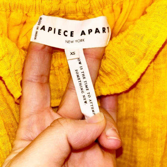 APIECE APART Pina Maxi Trapeze Organic Cotton Tent Dress in MIMOSA SZ: X-Small - Picture 5 of 13